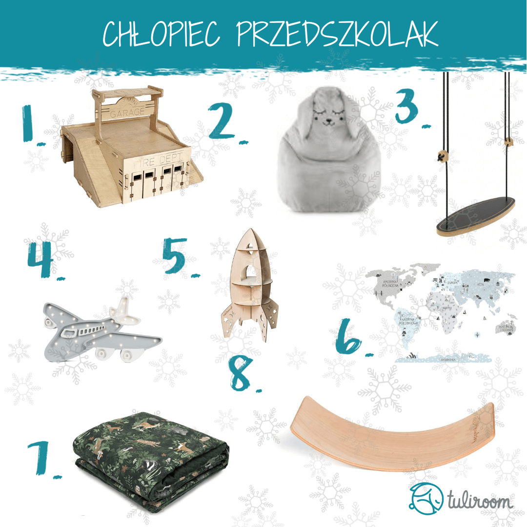 prezenty pod choinkę przedszkolak chłopiec