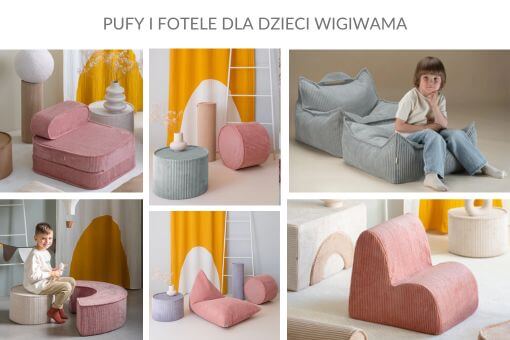 pufy fotele dla dzieci wigiwama
