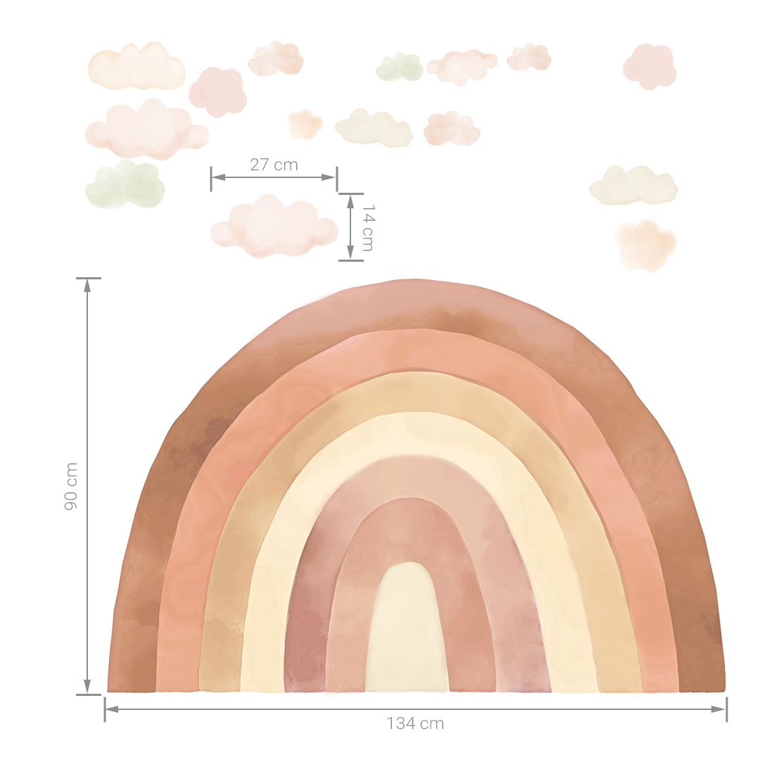wall sticker rainbow beige
