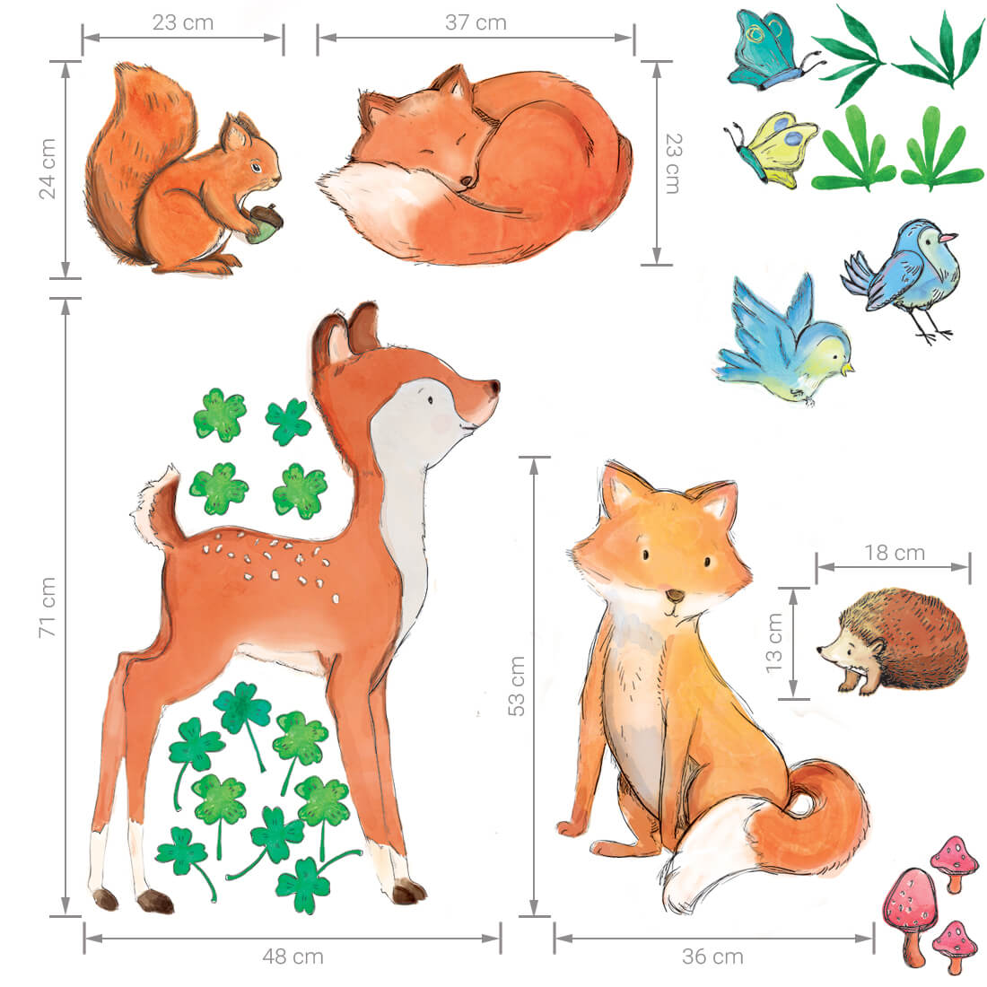 forest friends wall stickers